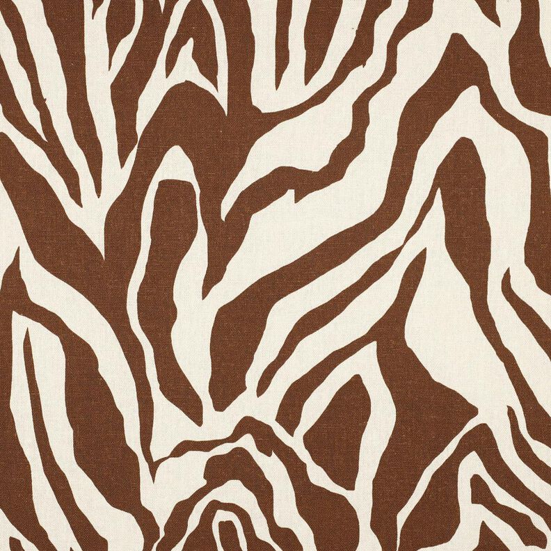 Viscose-linnen-mix Zebramotief – ecru/kastanjebruin,  image number 1