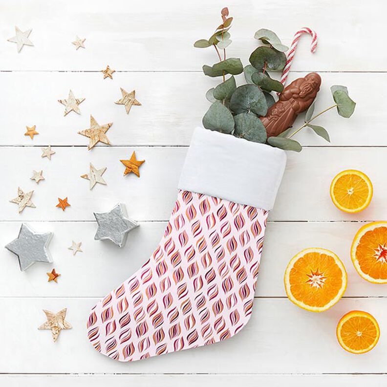 Katoen popeline kerstversiering – roze/oud goud,  image number 6