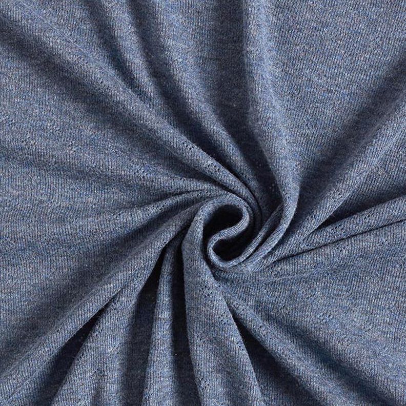 Fijngebreide jersey met gaatjesmotief Melange – jeansblauw,  image number 1