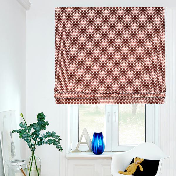 Decostof Canvas Geometrische bogen – vuurrood/wit, image number 5