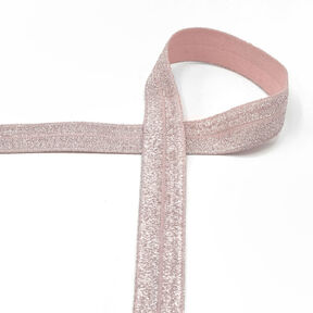 Elastisch bandje (rubberen vouw) glitter [20 mm] – lichtbeige, 