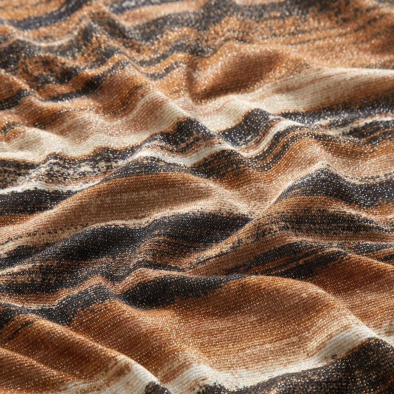 Jersey glitter vage strepen – bruin/zwart,  image number 2