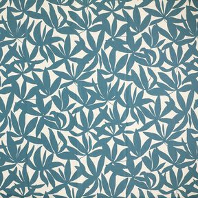 Decostof Half panama gewone bladeren – oceaanblauw/natuur, 