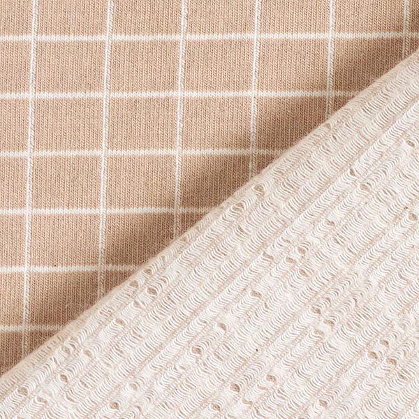 Katoenjersey geruit motief – donkerbeige, image number 5