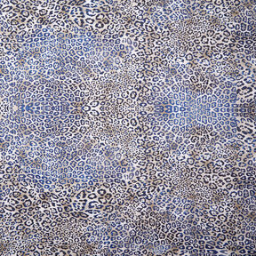 GOTS Katoenpopeline Luipaardpatroon | TCC x LOOKS by Wolfgang Joop – indigo/licht taupe, 