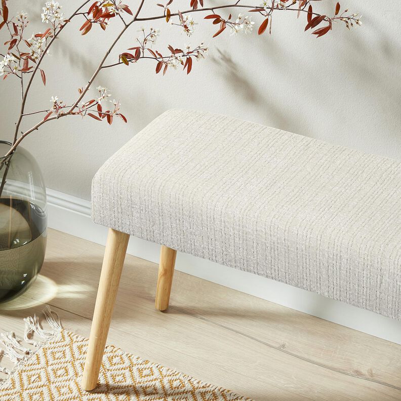 Bekledingsstof Chenille Effen – ecru | Stofrestant 50cm,  image number 5