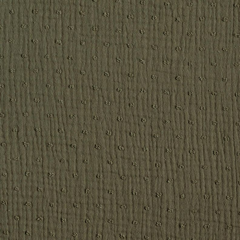 Mousseline/dubbel gehaakte stoffen dobby – kaki,  image number 1