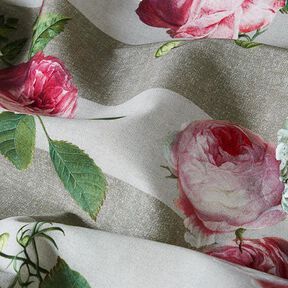 Outdoorstof Canvas hortensia's & rozen – zand, 