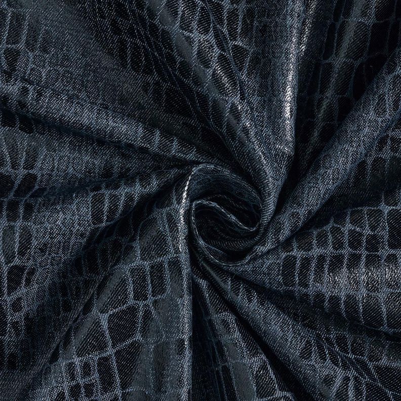 Viscose denim reptielenlook – zwart blauw, image number 3