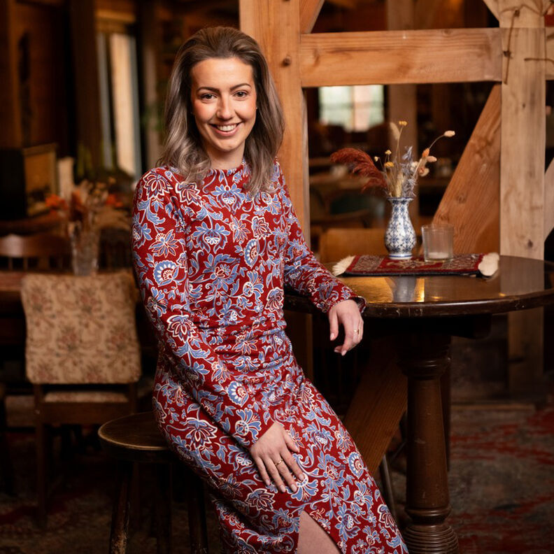 Romaniet jersey Paisley bloemen | Poppy Fabrics – lila, image number 5