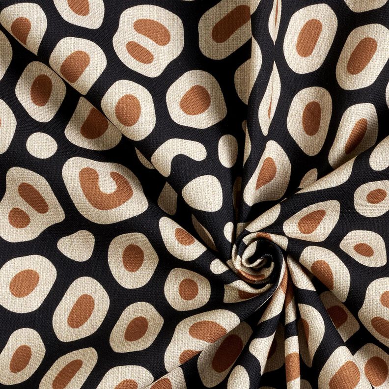 Decostof Half panama abstract luipaardpatroon – zwart/cashew, image number 3