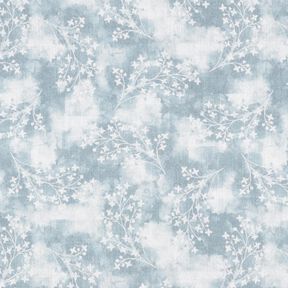 Katoenen stof Popeline Kleine takken – blauw, 