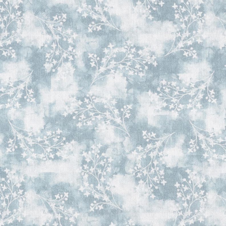 Katoenen stof Popeline Kleine takken – blauw, image number 1