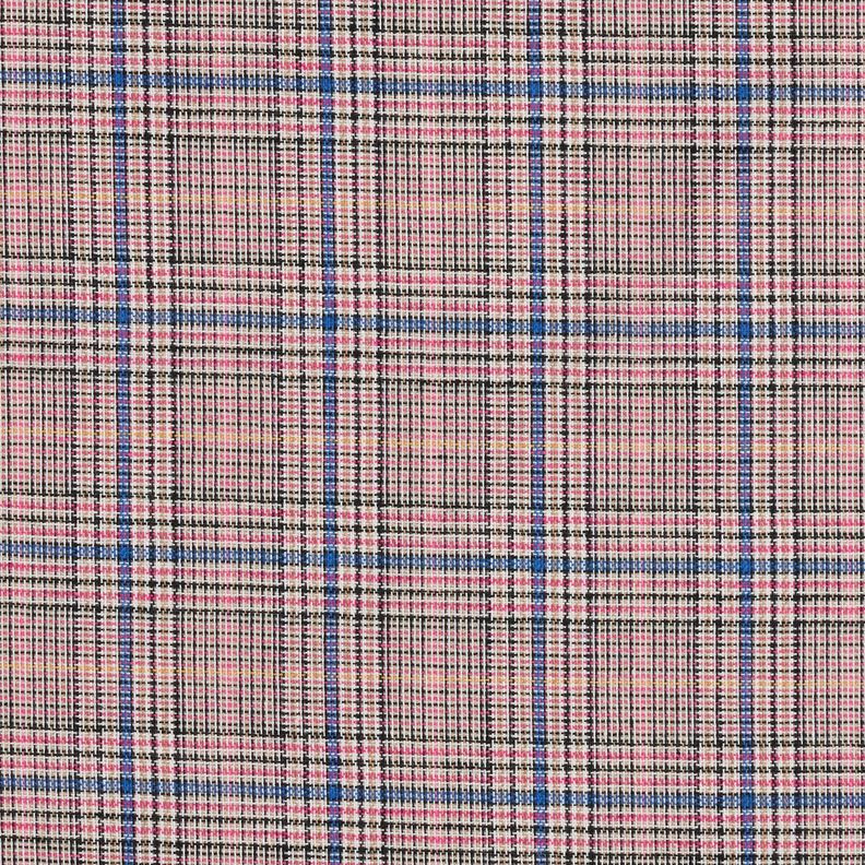 Katoenmix Fijn geruit patroon – intens roze/koningsblauw,  image number 1