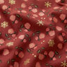Katoenen stof Popeline Klassieke rozen – donkerrood/goud,  thumbnail number 2