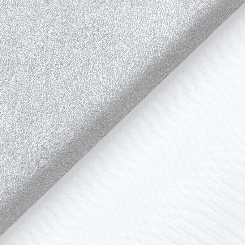Stretch Imitatieleer Metallic – zilvergrijs,  image number 3