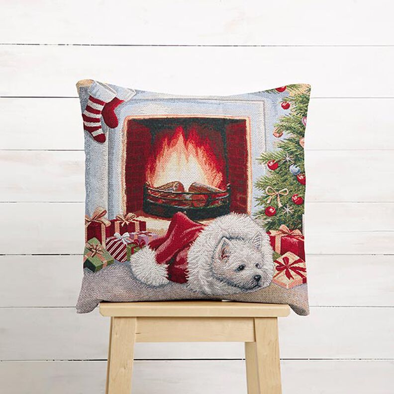 Panel Gobelin Hond op feestdag – groen/rood, image number 5