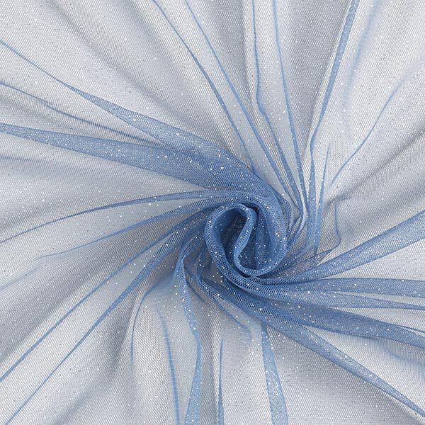 Glittertule royal – jeansblauw/zilver,  image number 1