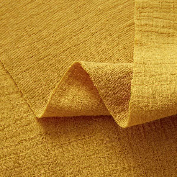 Bamboe Mousseline/dubbel gehaakte stoffen Structuur – currygeel, image number 3