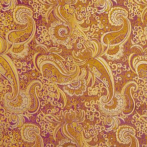 Kledingsjacquard metallic paisley – lila/goud, 