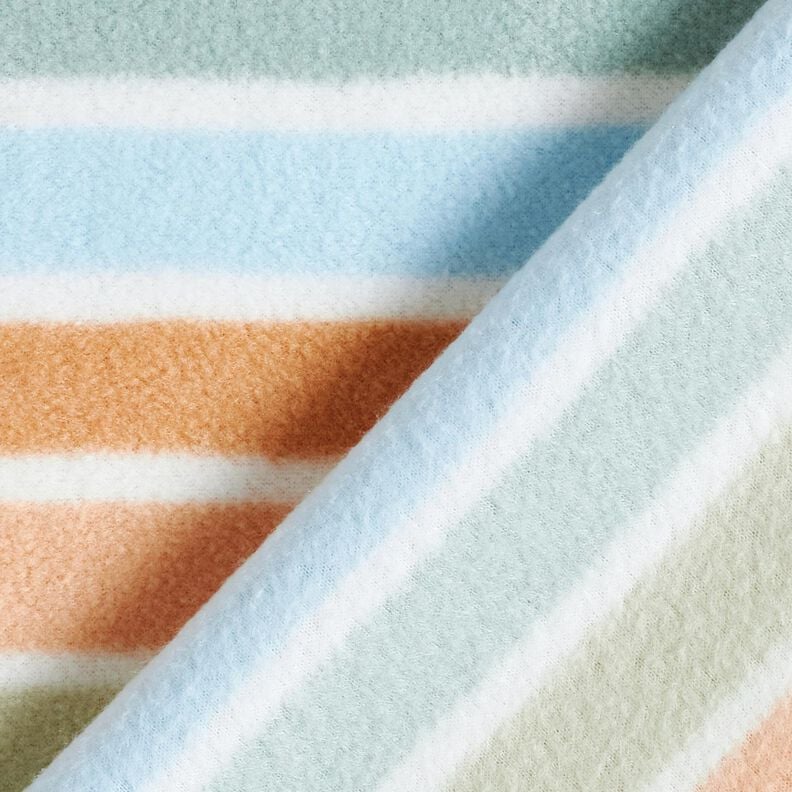 antipilling fleece kleurrijke strepen – wit/groen,  image number 4