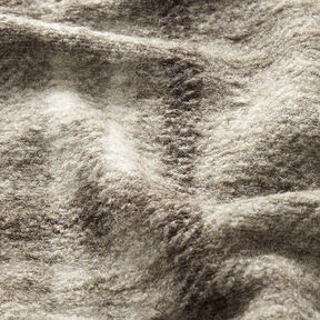 Gebreide mantelstof wolmix geruit – taupe, 