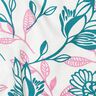 Viscose-linnen-mix Bloemen| Poppy Fabrics – ivoor/turkoois,  thumbnail number 2