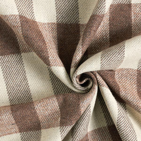 Mantelstof rechthoekige ruit – bruin/beige, image number 3
