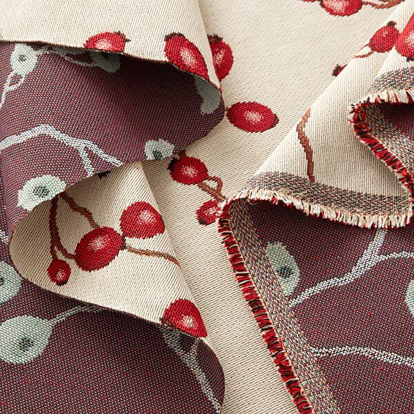 Decostof Gobelin Rozenbottels – lichtbeige/rood, image number 3