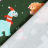 French Terry sommersweat Babydinosaurus in kerstsfeer | Glitzerpüppi – donkergroen/chili,  thumbnail number 4