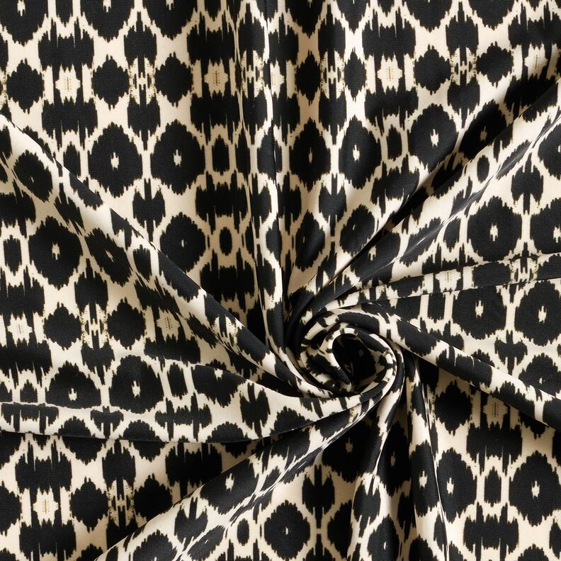 Badpakstof abstracte luipaardprint – zwart/cashew,  image number 3