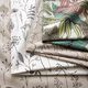 Decostof Half panama Bloementekening – natuur/donkerbruin,  thumbnail number 5