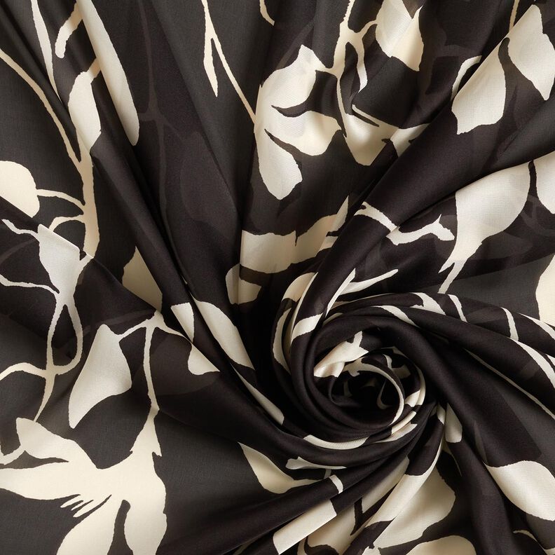 Chiffon Bloemen gerecycled – zwart/lichtbeige, image number 3