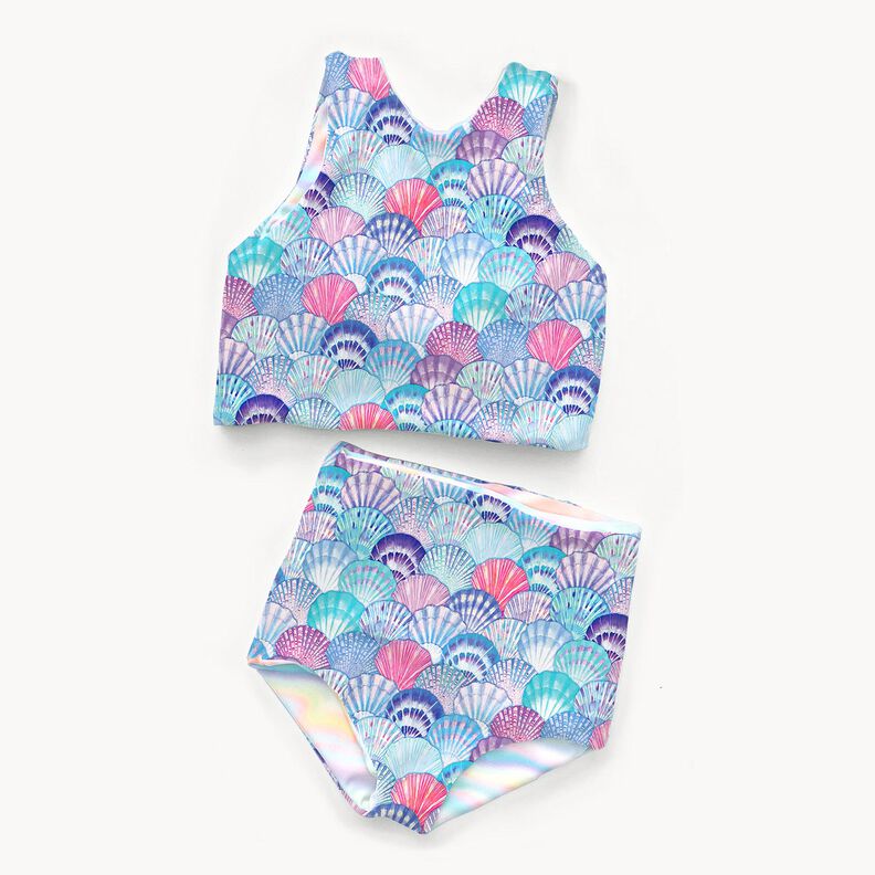 Badpakstof UPF50 Schaaldieren – aquablauw/blauwlila,  image number 5