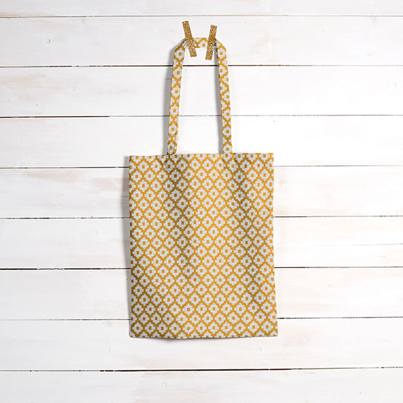 Outdoorstof jacquard Ruiten – mosterd,  image number 7