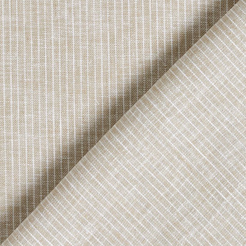 Linnen-katoen-mix Smalle strepen – licht taupe/wit,  image number 4