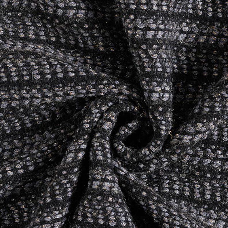 Mantelstof scheerwolmix Lurex melange – anthraciet,  image number 4