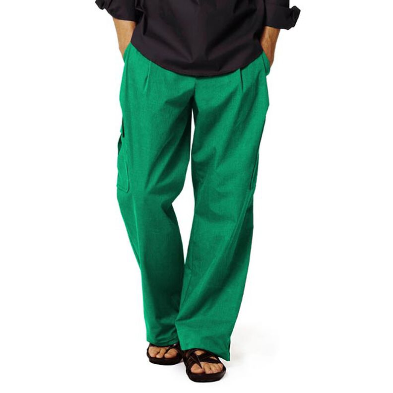 Stretch linnenstof mix – groen,  image number 6