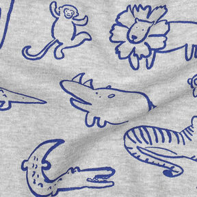 Sweatshirt Safaridieren | by Poppy – zilvergrijs/koningsblauw, 