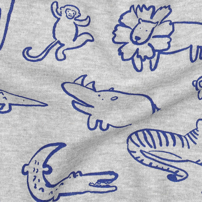 Sweatshirt Safaridieren | by Poppy – zilvergrijs/koningsblauw,  image number 2