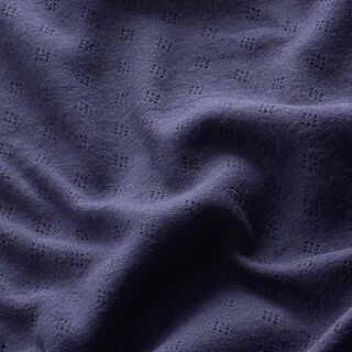 Fijngebreide jersey met gaatjesmotief – marineblauw, 