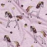 Katoenjersey Glitter bloemenpaard | Poppy Fabrics – pastelviolet/goud,  thumbnail number 2