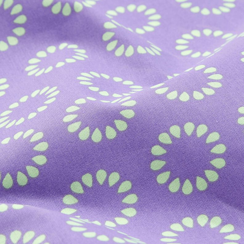 Gecoate katoen Kleurrijke cirkels – lavendel/meigroen,  image number 2