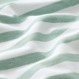 Piqué jersey strepen – wit/groen, 