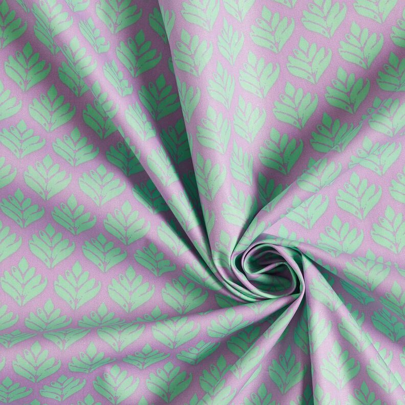 Gecoate katoen abstracte vakken – pastelviolet/mint, image number 3