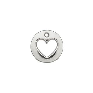 Garnering hart [ Ø 12 mm ] – zilver metalen, 
