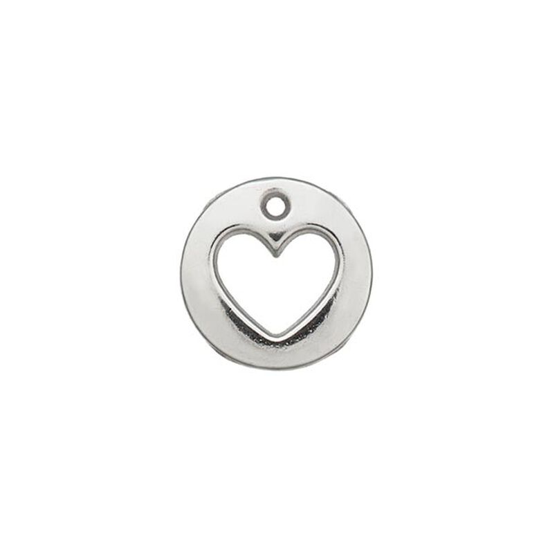 Garnering hart [ Ø 12 mm ] – zilver metalen,  image number 1