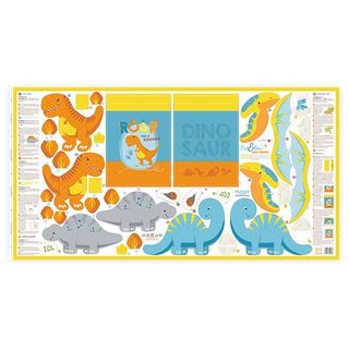 DINO FRIENDS knip en naai Dino stoffen paneel [ 80 x 155 cm ] | Kullaloo, 