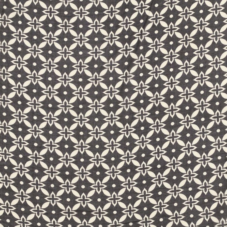 Chiffon bloemenornamenten – zwart/wit, image number 1