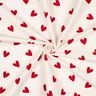 Katoenflanel Harten | Poppy Fabrics – ivoor/karmijnrood,  thumbnail number 3